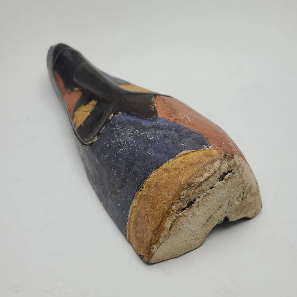 Vintage Hand Carved Wood Painted African Tribal Mask, 12